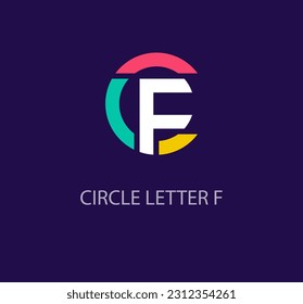 Runde Logo-Design aus dem kreativen Brief F. Einzigartiges Firmenlogo. Das Unternehmen initiiert einen Corporate Vektor.