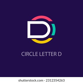 Round logo design from creative letter D. Unique colorful corporate company logo. Company initials corporate vector.