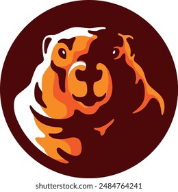 Round Logo Design of Marmot Head