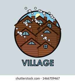 Round logo with different houses