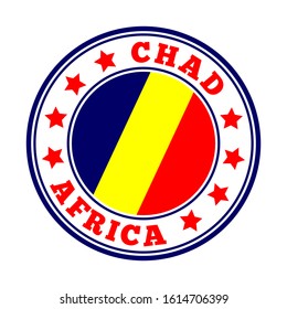 Round logo with the flag of Chad, symbolizing national pride and identity.