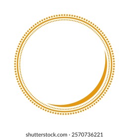 Round Logo Frame. Gold Circular Logo