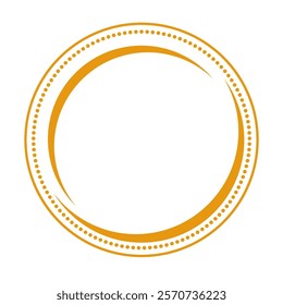 Round Logo Frame. Gold Circular Logo