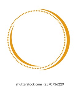 Round Logo Frame. Gold Circular Logo