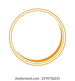 Round Logo Frame. Gold Circular Logo