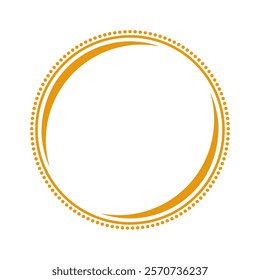 Round Logo Frame. Gold Circular Logo