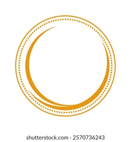 Round Logo Frame. Gold Circular Logo