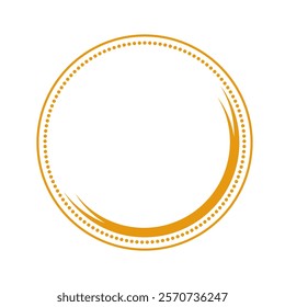 Round Logo Frame. Gold Circular Logo