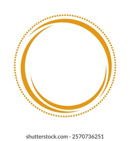 Round Logo Frame. Gold Circular Logo