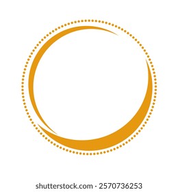 Round Logo Frame. Gold Circular Logo