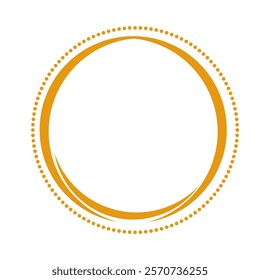 Round Logo Frame. Gold Circular Logo