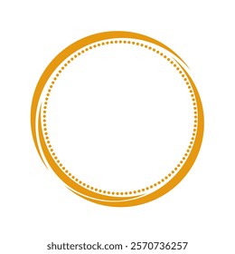 Round Logo Frame. Gold Circular Logo