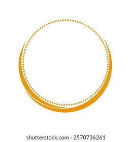 Round Logo Frame. Gold Circular Logo