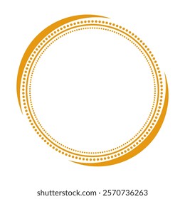 Round Logo Frame. Gold Circular Logo