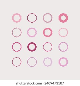 Round logo frame set. Circle line design decorative element. Vector frames for logo packaging, labels, postcards, invitations, social media post.