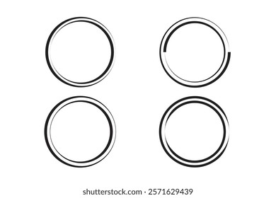 Round logo frames are geometric outline circles.