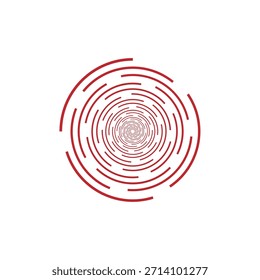 El logotipo redondo tiene una franja roja

