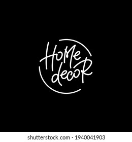 Logo redondo "Decoración casera". Se puede usar como impresión para recuerdos, impresión e Internet. Vector
