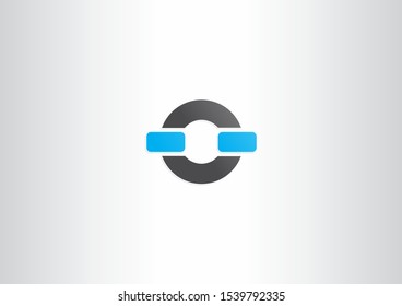 Round Logo Icon Design with black and blue color concept