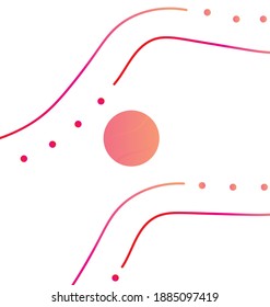 round logo with lines in pink color.