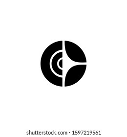 ROUND LOGO MODEREN WHITE BLACK WHITE