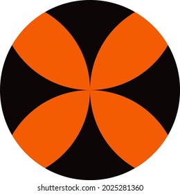 logotipo redondo naranja x negro