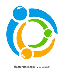 Round logo people on a white background