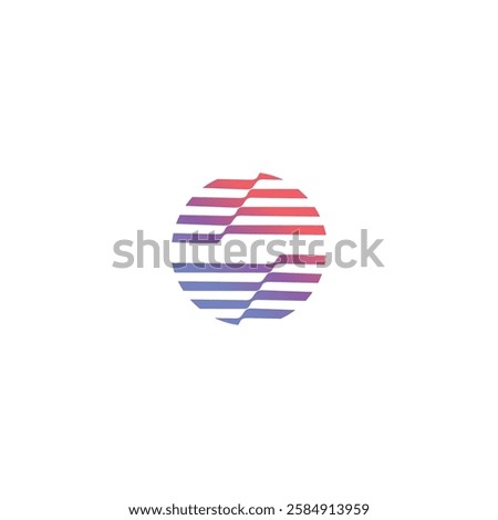 round logo S element illusion vector technology