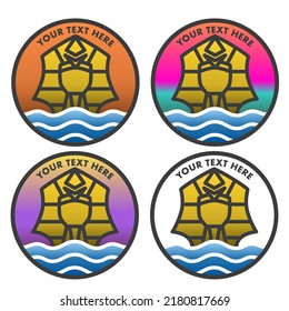 round logo set with ancient egypt theme