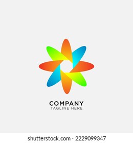 Plantilla de logotipo de redondeo con degradado de color