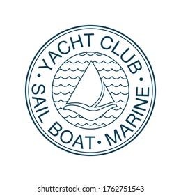 Round logo for the yacht club. Vector.