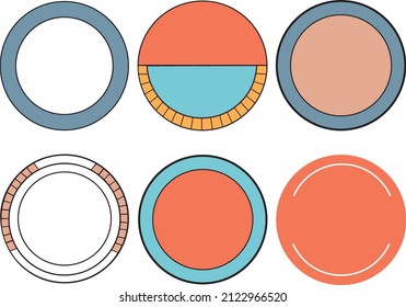 round logos, badge template symbol vector. Vintage sticker. Design Element, stamps, Label, Insignia, Tag, Emblem. 