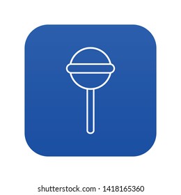 Round lollipop icon blue vector isolated on white background