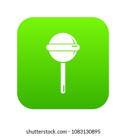 Round lollipop icon green vector isolated on white background