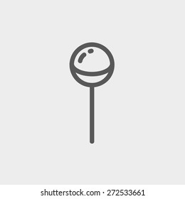 Round lollipop icon thin line for web and mobile, modern minimalistic flat design.  Vector dark grey icon on light grey background.