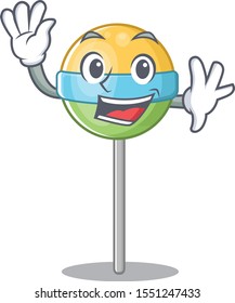 round lollipop isolated with cartoon waving cute