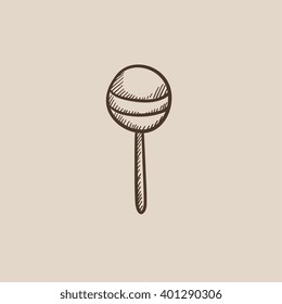 Round lollipop sketch icon.