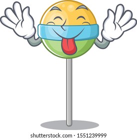 round lollipop tongue out isolated with the cartoon