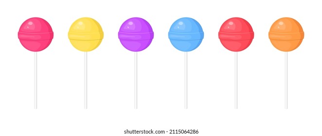 Round lollipops colorful vector set