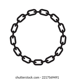 round loop chain frame vector design element, circle shape border.