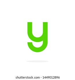 Round Lowercase Vector Logo Letter Y. Y Sans Serif Lowercase Letter Design Vector