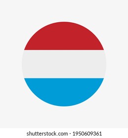 Round luxembourgish flag vector icon isolated on white background. The flag of Luxembourg in circle.