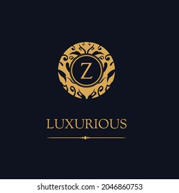 Round Luxury Logo Template in vector for Restaurant, Royalty, Boutique, Cafe, Hotel, Heraldry, Jewelry, Fashion and other vector illustrations
