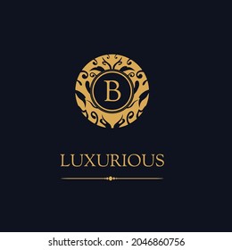 Plantilla de logotipo de lujo redondo en vectores para representaciones de restaurantes, regalías, boutiques, cafés, hoteles, heraldry, joyas, moda y otros vectores