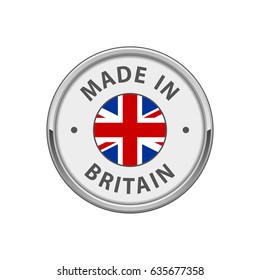 Round "Made in Britain" badge with UK flag