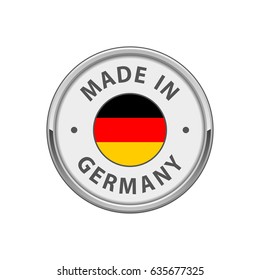 Round "Made in Germany" badge with German flag