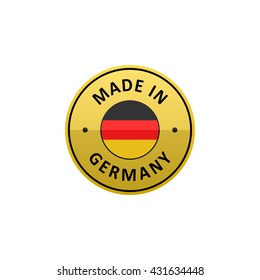 Round "Made in Germany" label with German flag