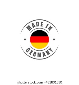 Round "Made in Germany" label with German flag