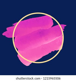 Round magenta watercolor banner vector