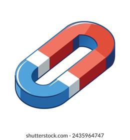 Round magnet Isolated flat vector illustration